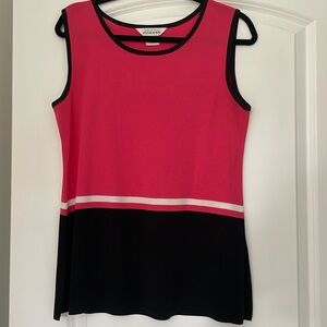 Misook pink black tank top size large